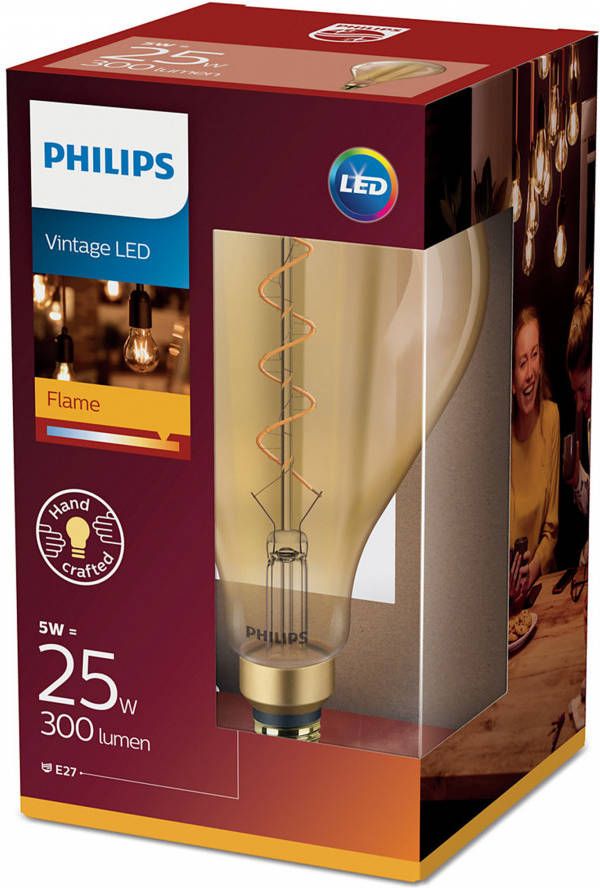 Pacifische eilanden hulp Blaze Philips 2096768068 LED lamp E27 5W 300Lm grote peer flame helder -  Lampenwinkel.org